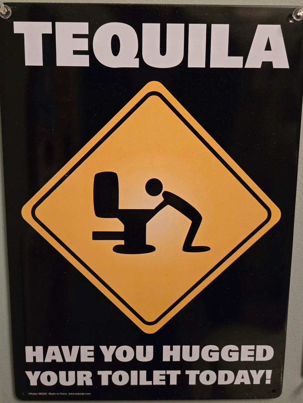 TEQUILA Yellow Diamond Toilet Sign